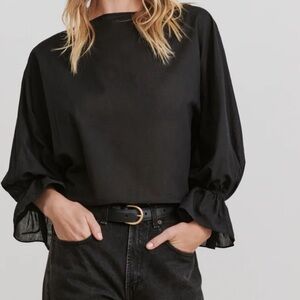 Jenni Kayne Black Balloon-Sleeve Blouse